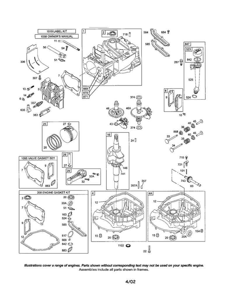 Cylinder Diagram and Parts List for 12J800-1738-A1  Briggs and Stratton Engine